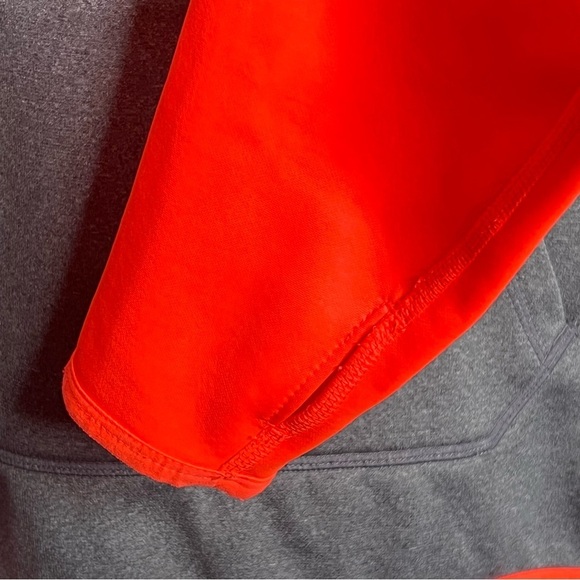 Nike Therma-Fit Gray Orange Hoodie Sweatshirt Just Do It Spellout Womens Size XL - Picture 7 of 10